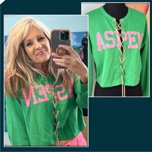 ⭐️ASPEN, Cherry Mellow,Fun, Funky & Fabulous,Front Cropped Top,Soft, EUC, Size S